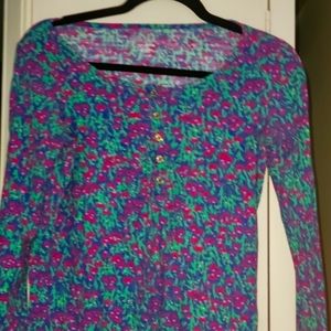 LILLY PULITZER BOMBER BLUE TOP SIZE SMALL EXCELLENT CONDITION
